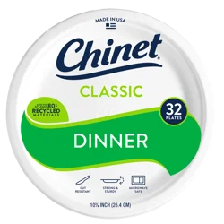 Chinet Classic Dinner Plate 10 3/8in (32 Count)