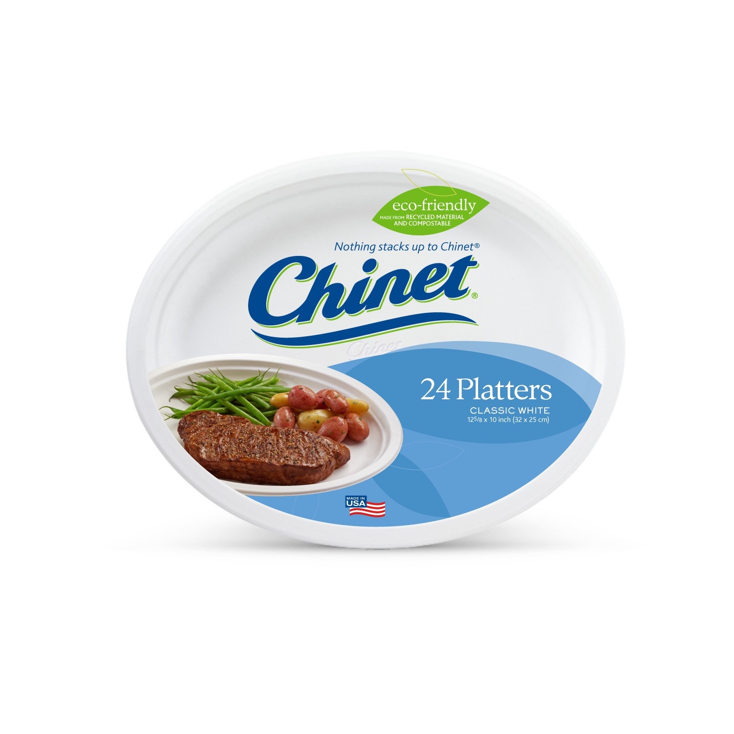 slide 1 of 1, Chinet 12" White Platters, 24 ct