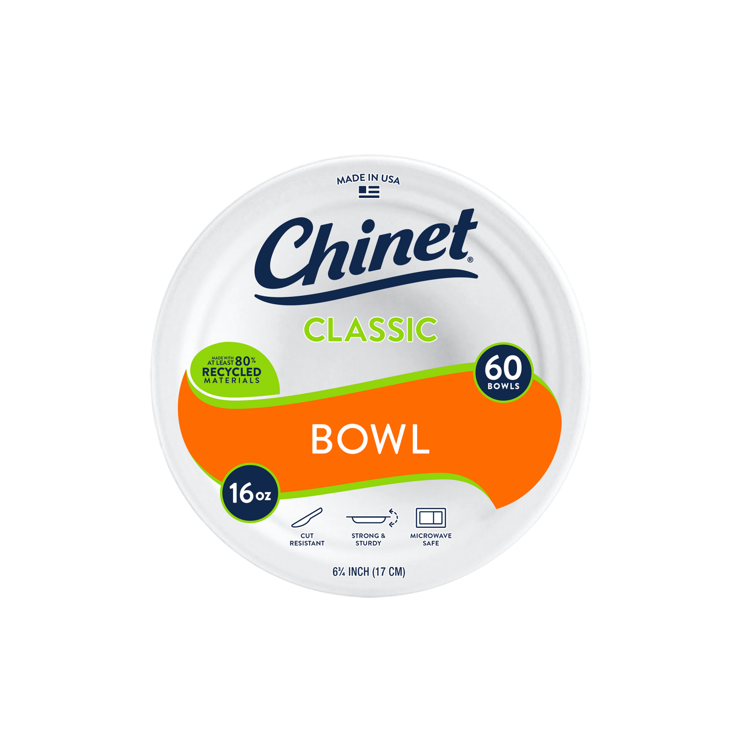 slide 1 of 2, Chinet Classic 16 Ounce Bowls 60 ea, 60 ct
