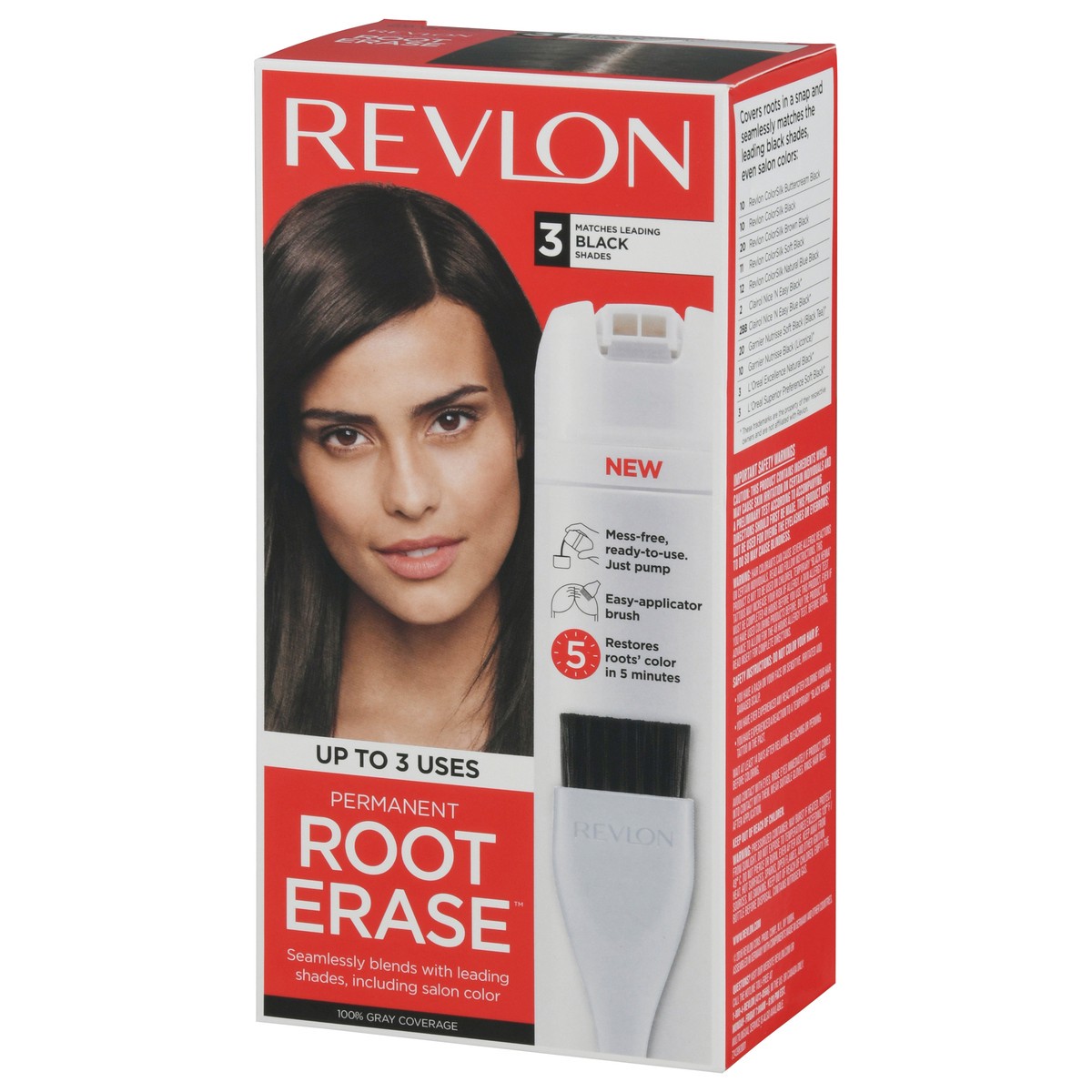 slide 12 of 12, Revlon Root Erase 3 Black Shades Permanent Hair Color 1 kit, 3.2 fl oz