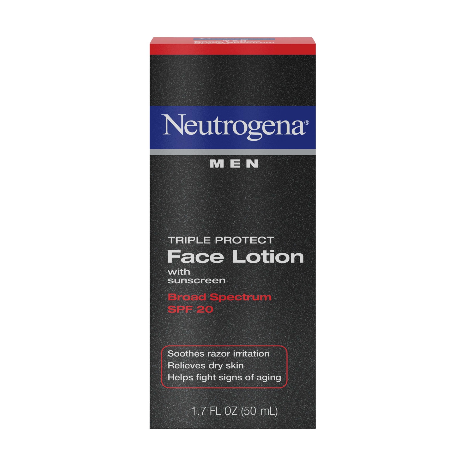 slide 1 of 11, Neutrogena Triple Protect Men's Daily Face Lotion with Broad Spectrum SPF 20 Sunscreen, Men's Anti-Aging Facial Moisturizer to Soothe Razor Irritation & Relieve Dry Skin, 1.7 fl. oz, 1.7 oz