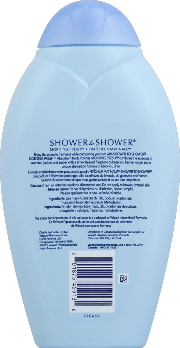 slide 3 of 3, Shower To Shower Morning Fresh Body Powder, 13 oz