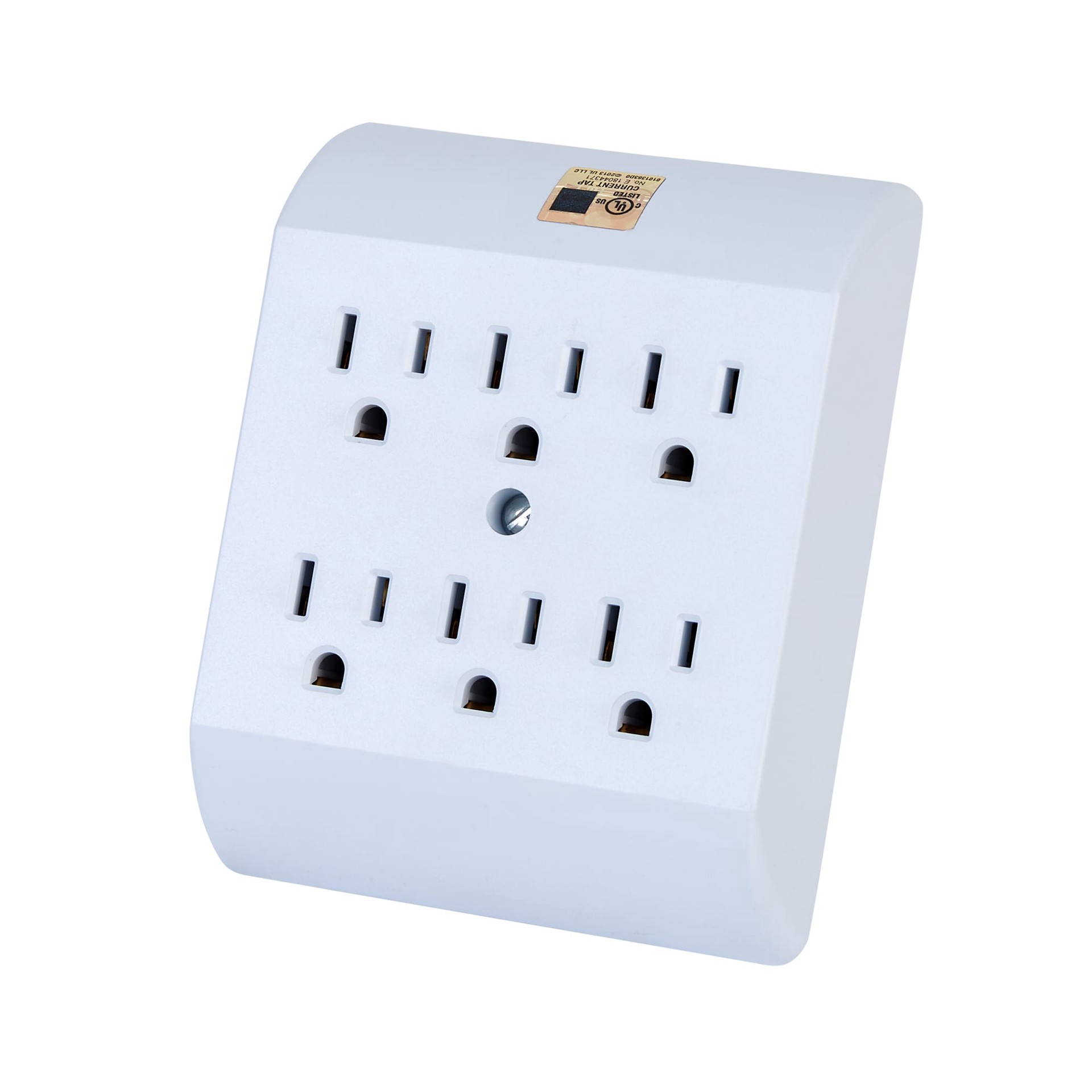 slide 2 of 4, Project Source 15 -Amp 3-wire grounding Duplex to six White Basic Standard Adapter, 1 ct