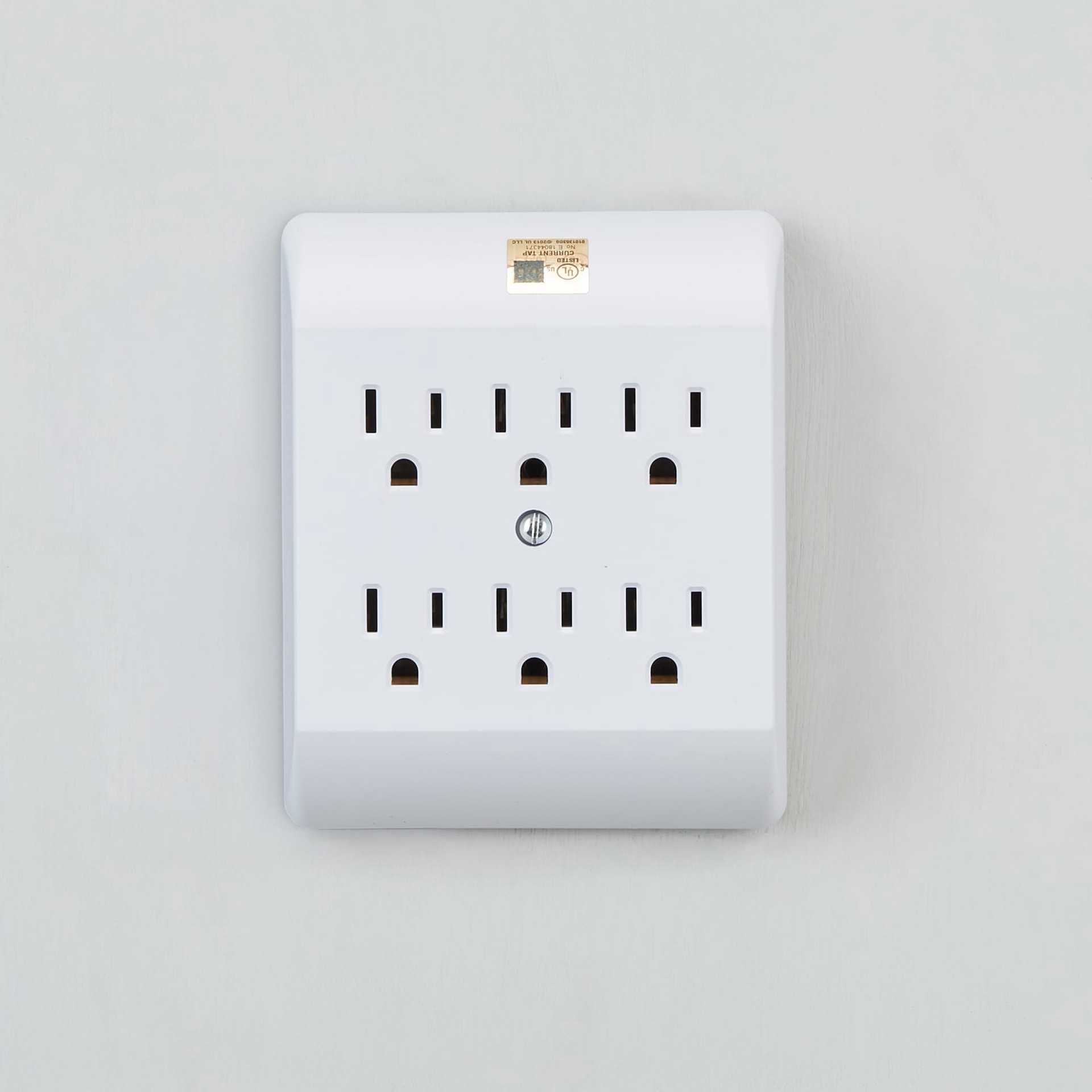 slide 3 of 4, Project Source 15 -Amp 3-wire grounding Duplex to six White Basic Standard Adapter, 1 ct