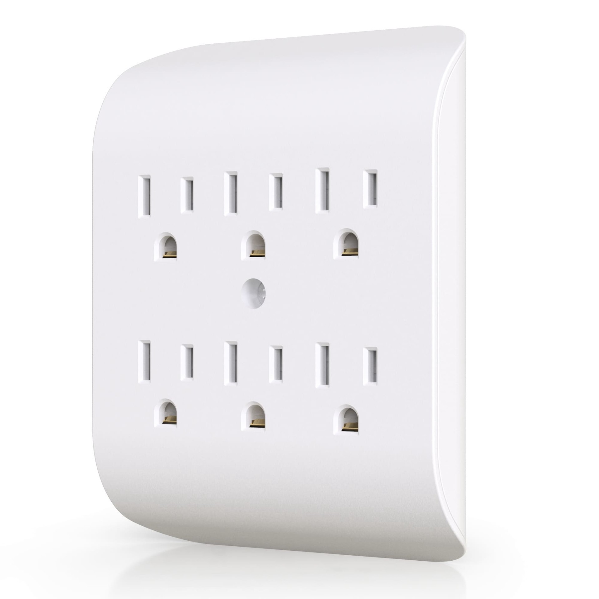 slide 4 of 4, Project Source 15 -Amp 3-wire grounding Duplex to six White Basic Standard Adapter, 1 ct