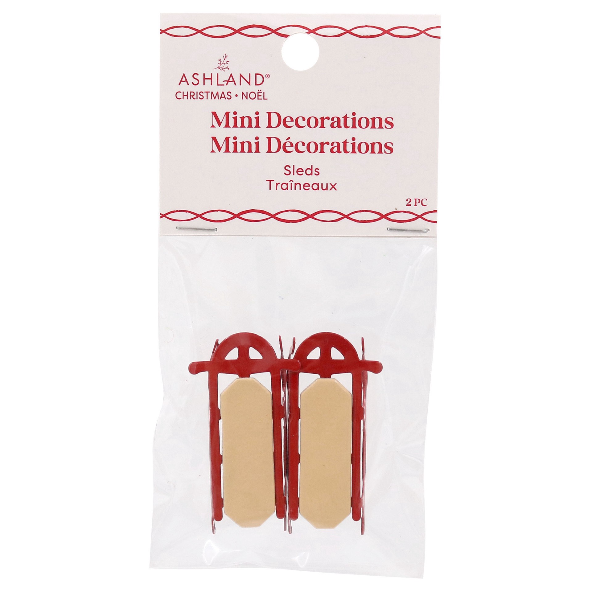 slide 2 of 4, Mini Red Sled Decorations By Ashland, null