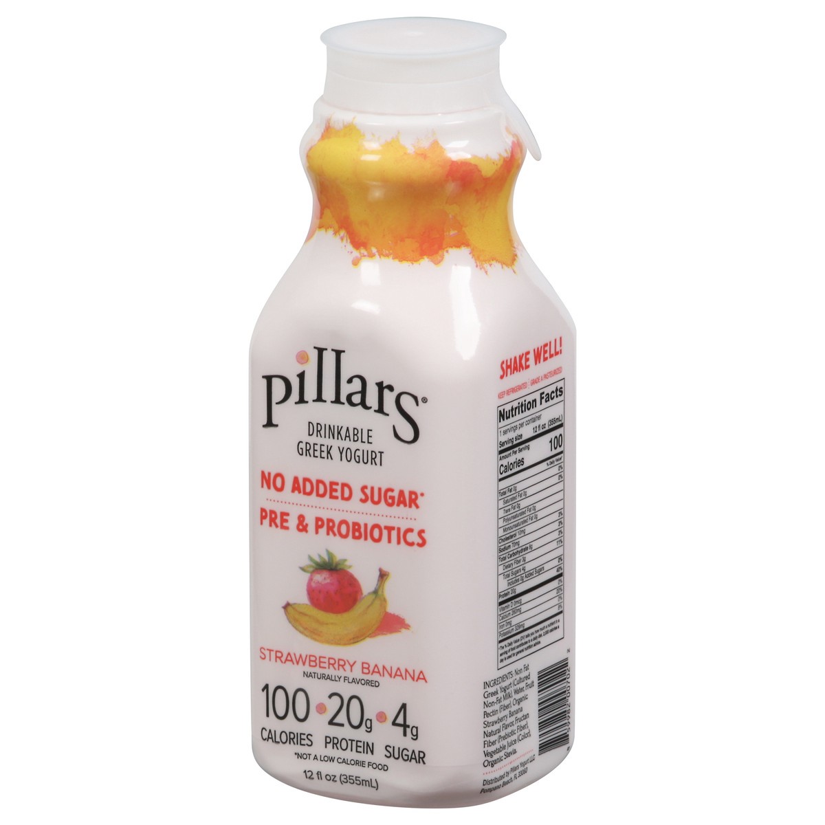 slide 8 of 9, Pillars Drinkable Greek Strawberry Banana Yogurt 12 fl oz, 12 fl oz