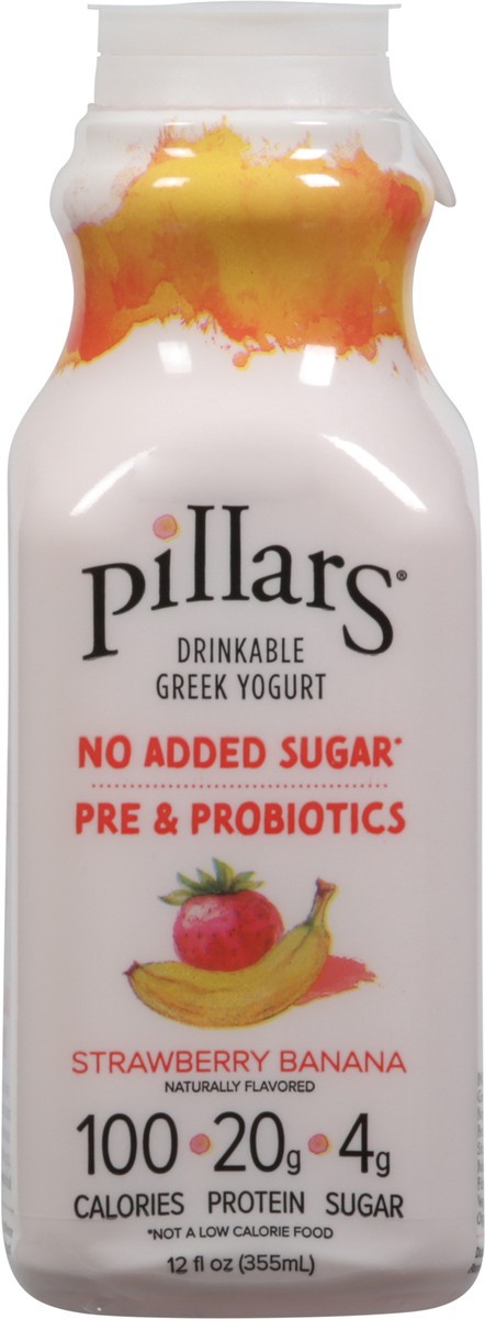 slide 4 of 9, Pillars Drinkable Greek Strawberry Banana Yogurt 12 fl oz, 12 fl oz