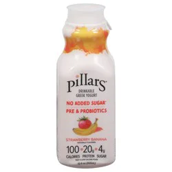 Pillars Drinkable Greek Strawberry Banana Yogurt 12 fl oz