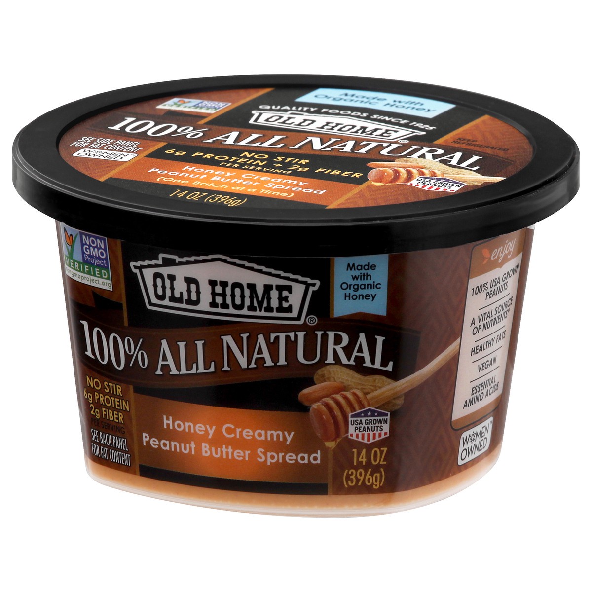 slide 6 of 13, Old Home 100% All Natural Honey Creamy Peanut Butter Spread 14 oz, 14 oz