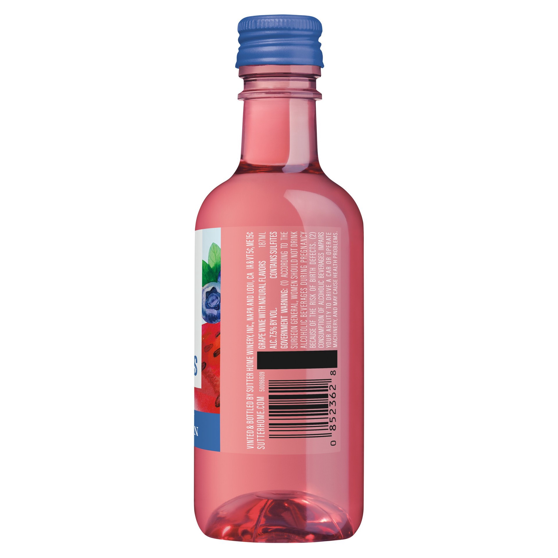 slide 3 of 3, Sutter Home Fruit Infusion Blueberry Watermelon Sweet White Wine, 187mL Wine Bottles (4 Pack), 1 ct