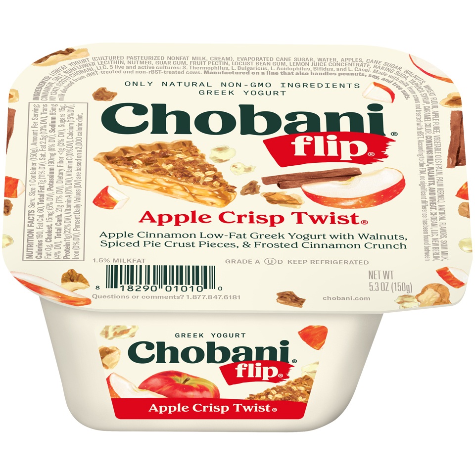 slide 1 of 8, Chobani Flip Apple Crisp Twist Greek Yogurt, 5.3 oz