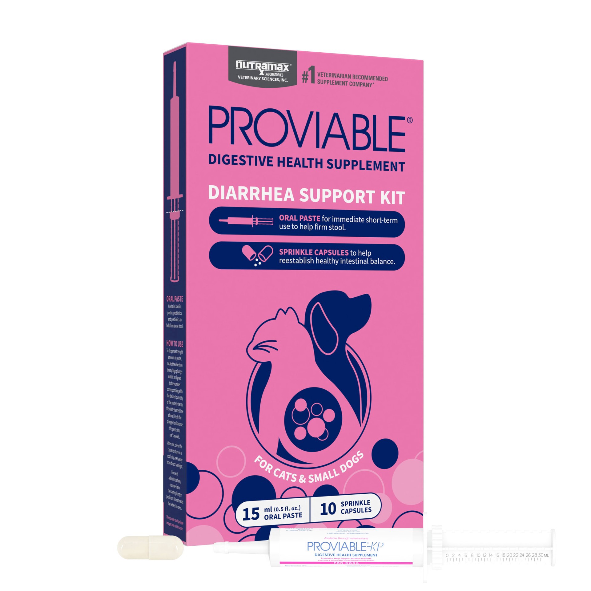 slide 1 of 1, Nutramax Proviable Probiotics for Small Dogs and Cats, Count of 10, 1 ct