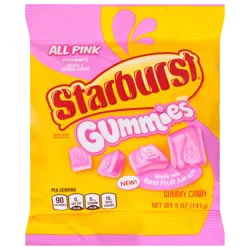Starburst All Pink Strawberry Gummy Candy, 5 oz Bag