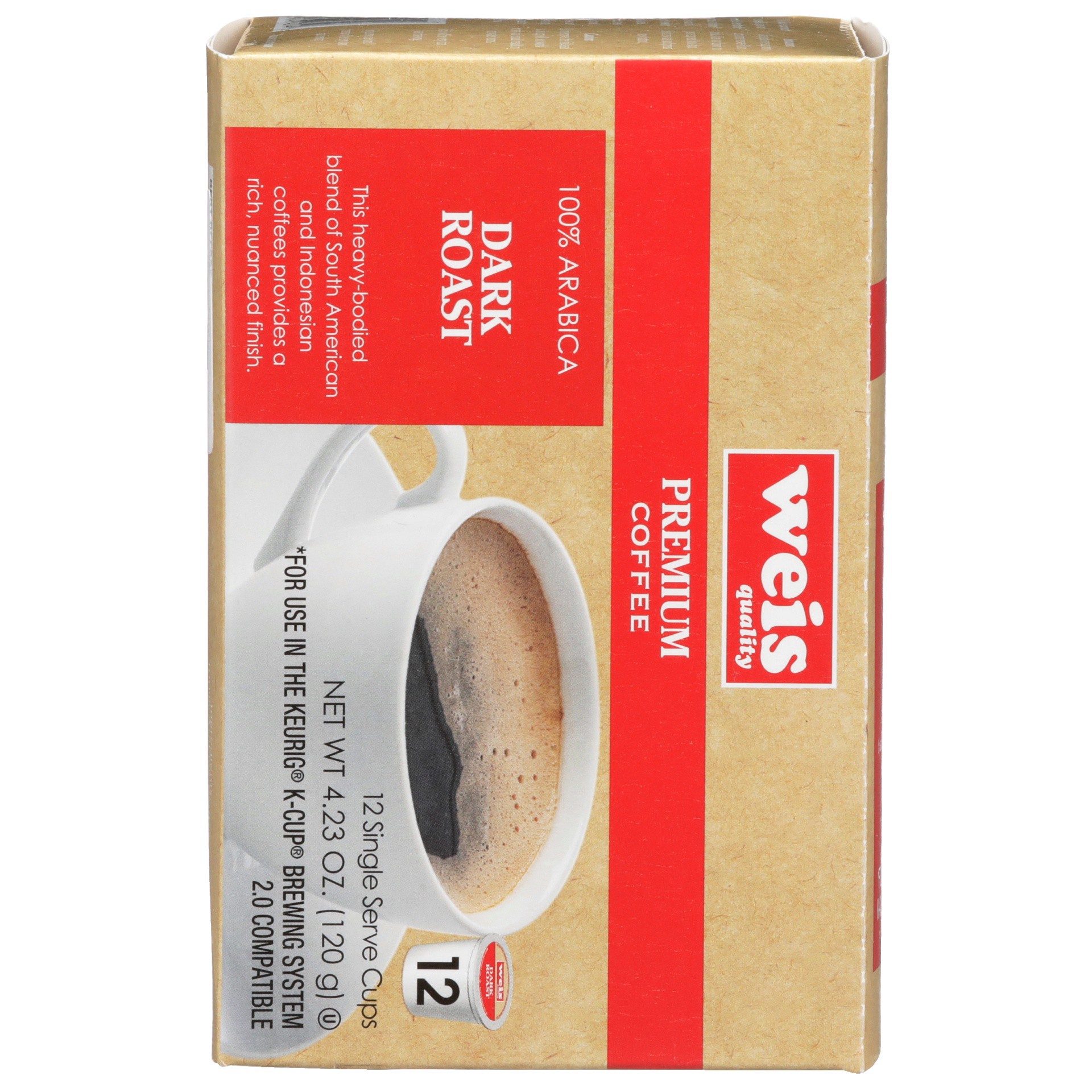 slide 2 of 6, Weis Quality 100% Arabica Dark Roast Single Serve Coffee Cups - 4.23 oz, 4.23 oz