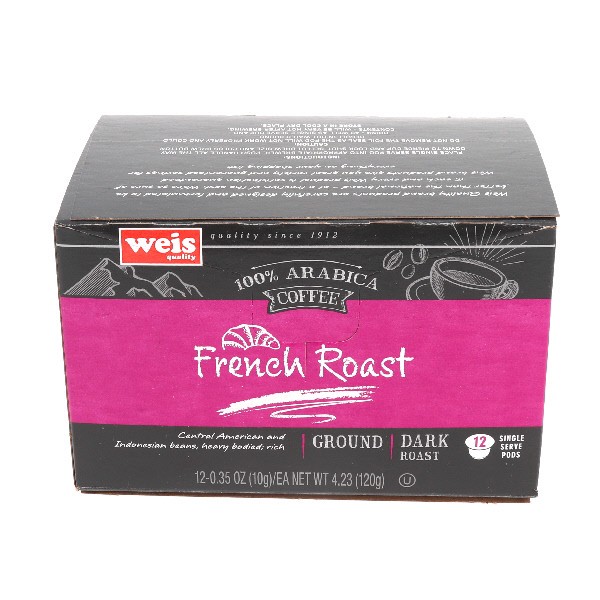 slide 1 of 6, Weis Quality 100% Arabica Dark Roast Single Serve Coffee Cups - 4.23 oz, 4.23 oz