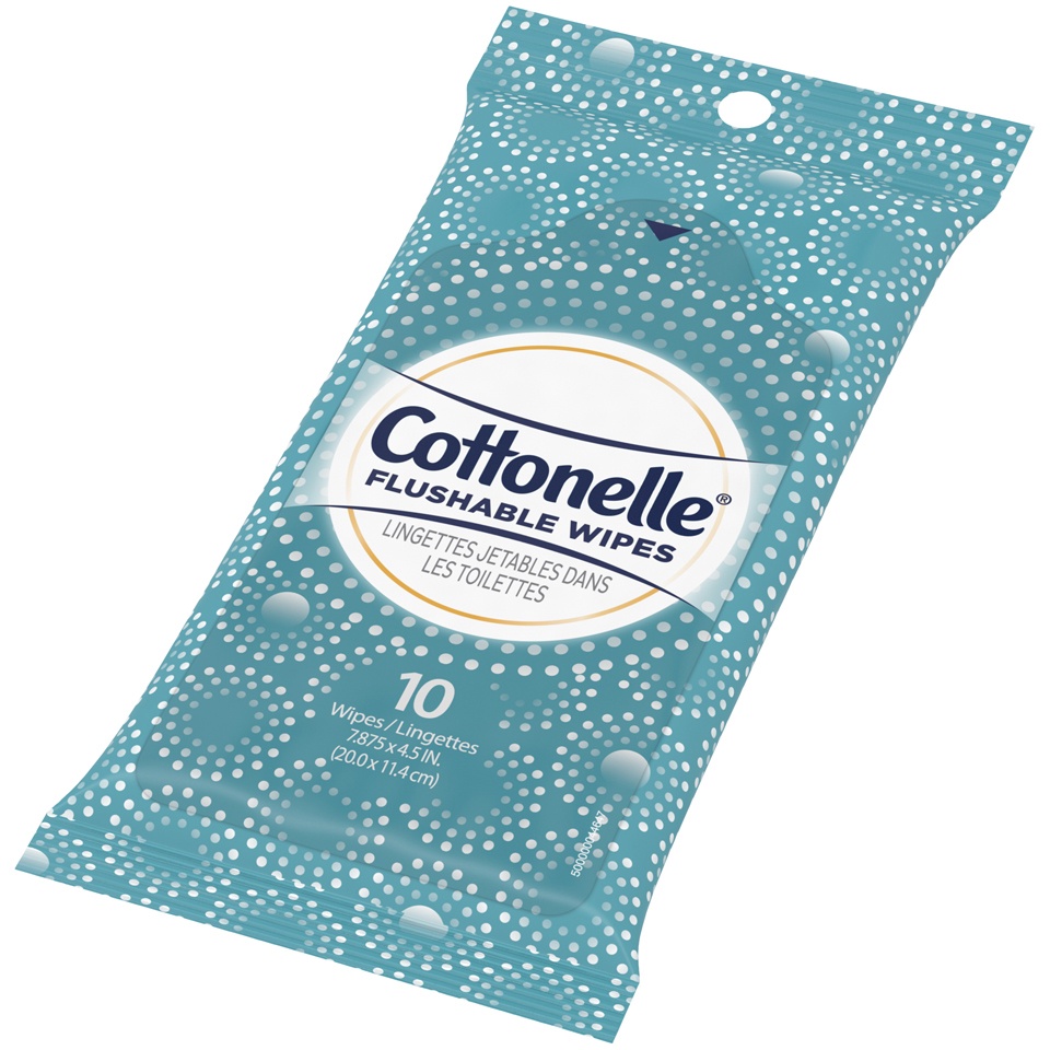 slide 3 of 3, Cottonelle Flushable On-The-Go Travel Wet Wipes - Unscented - 14ct, 14 ct