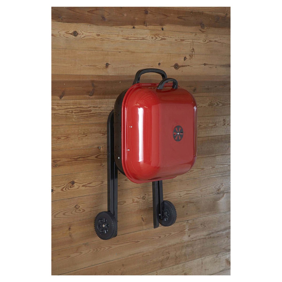 slide 3 of 3, Americana Walk-A-Bout Charcoal Grill - Red, 1 ct