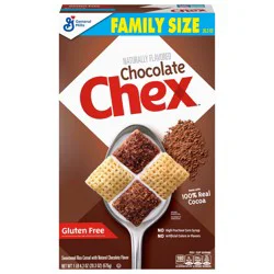 Chocolate Chex Cereal, Gluten Free Breakfast Cereal, Made with Whole Grain, Family Size, 20.3 oz