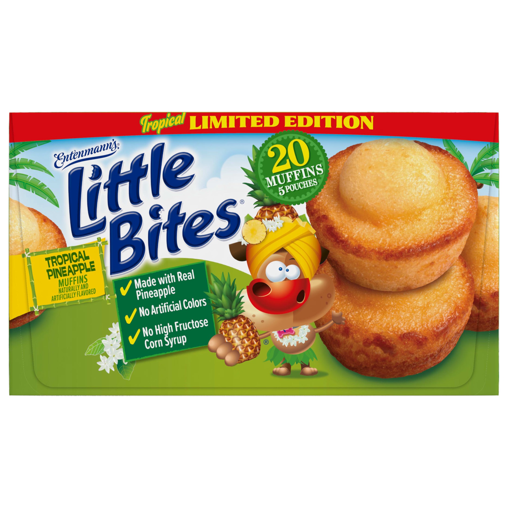 slide 2 of 7, Entenmann's Little Bites Tropical Pineapple Mini Muffins, 5 packs, 8.25 oz, 5 ct