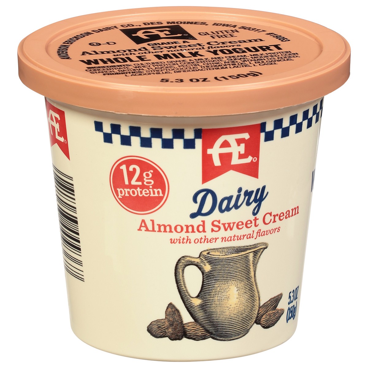 slide 3 of 9, AE Dairy Whole Milk Almond Sweet Cream Yogurt 5.3 oz, 5.3 oz