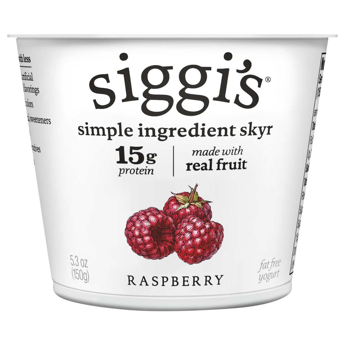 slide 1 of 3, Siggi's siggi’s Icelandic Skyr Nonfat Yogurt, Raspberry, 5.3 oz