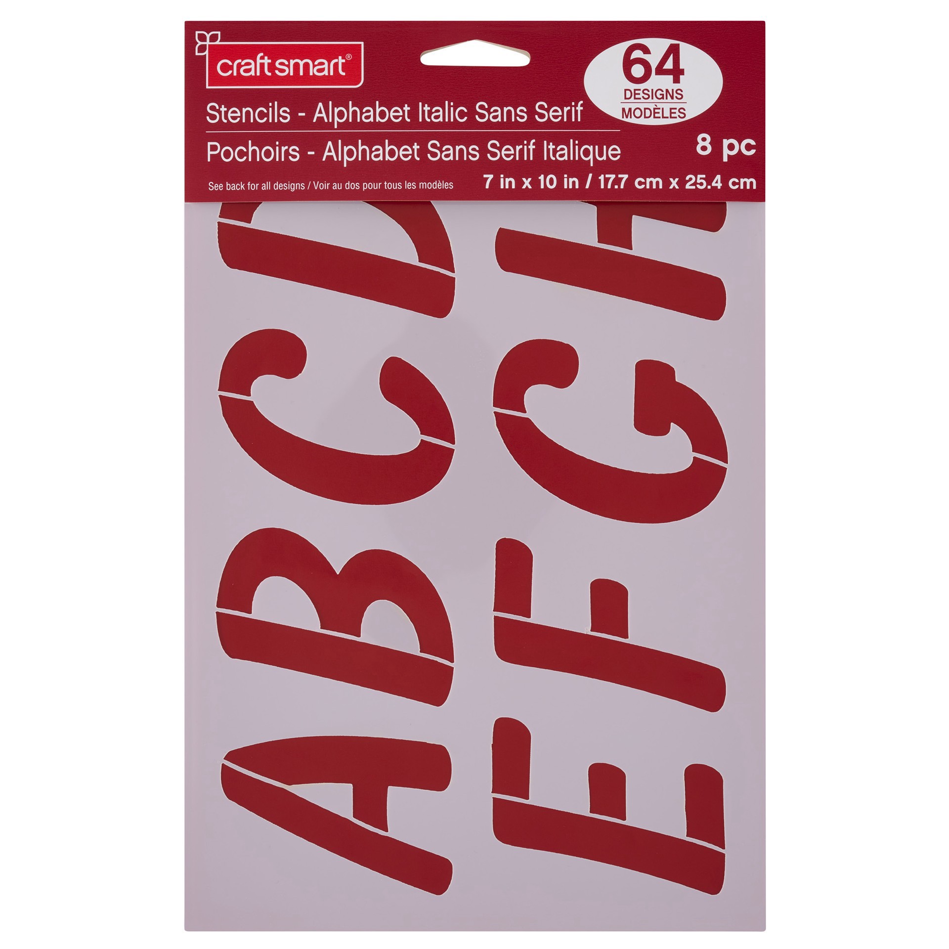 slide 4 of 4, 2.7" Italic Sans Serif Alphabet Stencils By Craft Smart, 2.7 in