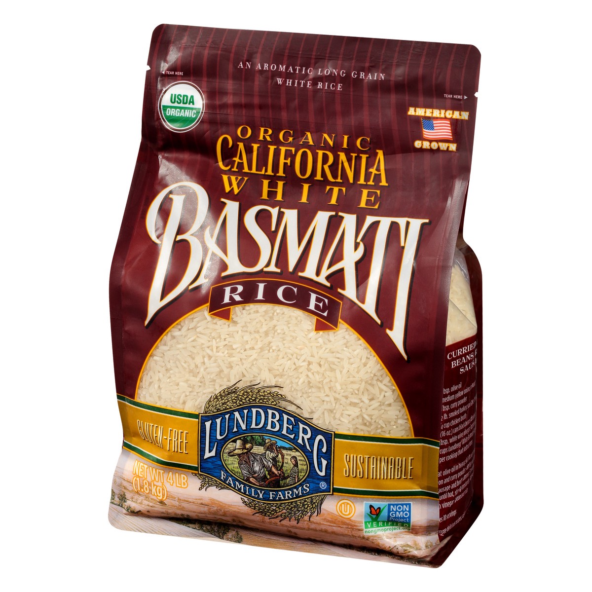 slide 3 of 13, Lundberg Family Farms White California Organic Basmati Rice 4 lb, 4 lb