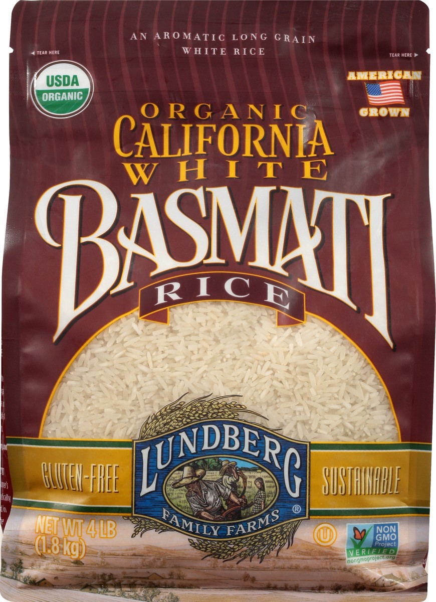 slide 11 of 13, Lundberg Family Farms White California Organic Basmati Rice 4 lb, 4 lb
