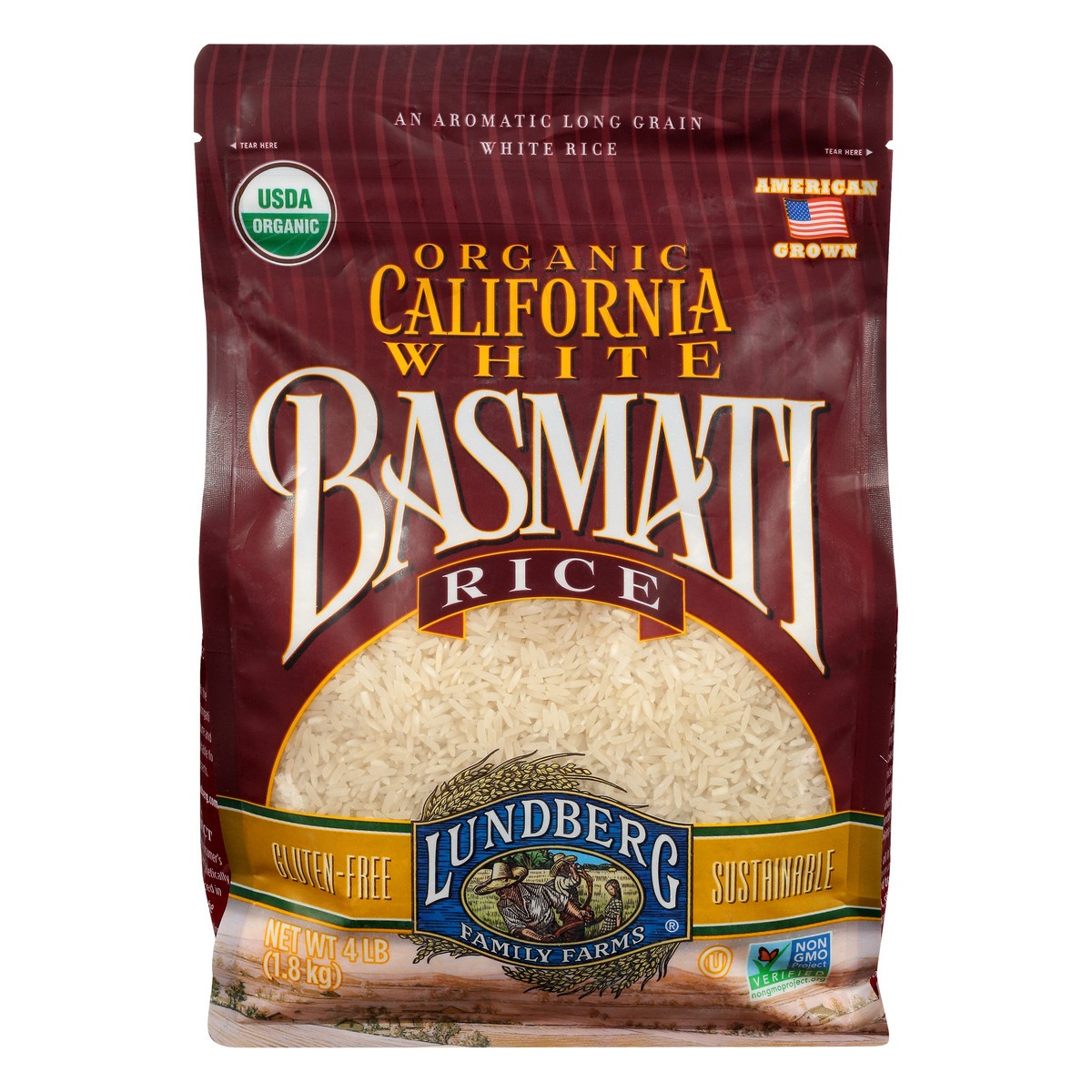 slide 8 of 13, Lundberg Family Farms White California Organic Basmati Rice 4 lb, 4 lb