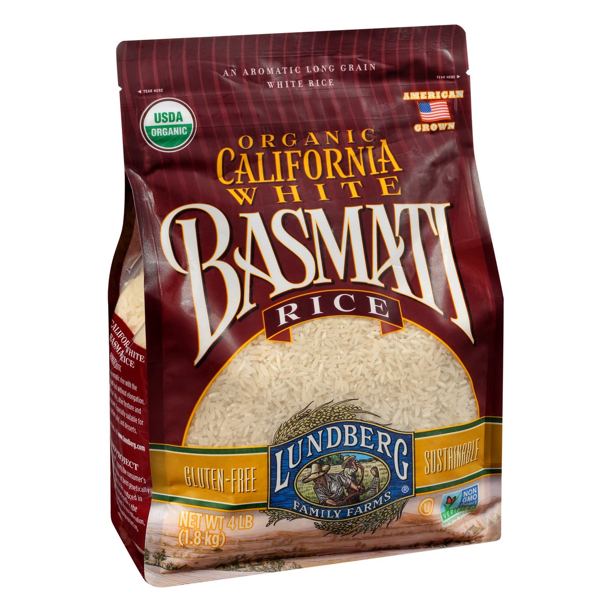 slide 7 of 13, Lundberg Family Farms White California Organic Basmati Rice 4 lb, 4 lb