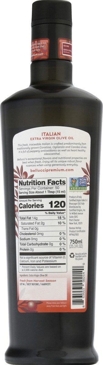 slide 10 of 12, Bellucci Olive Oil Extra Virgin 100% Italian - 750 Ml, 750 ml