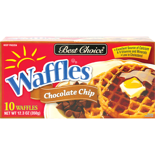 slide 1 of 1, Best Choice Chocolate Chip Waffles, 12.3 oz