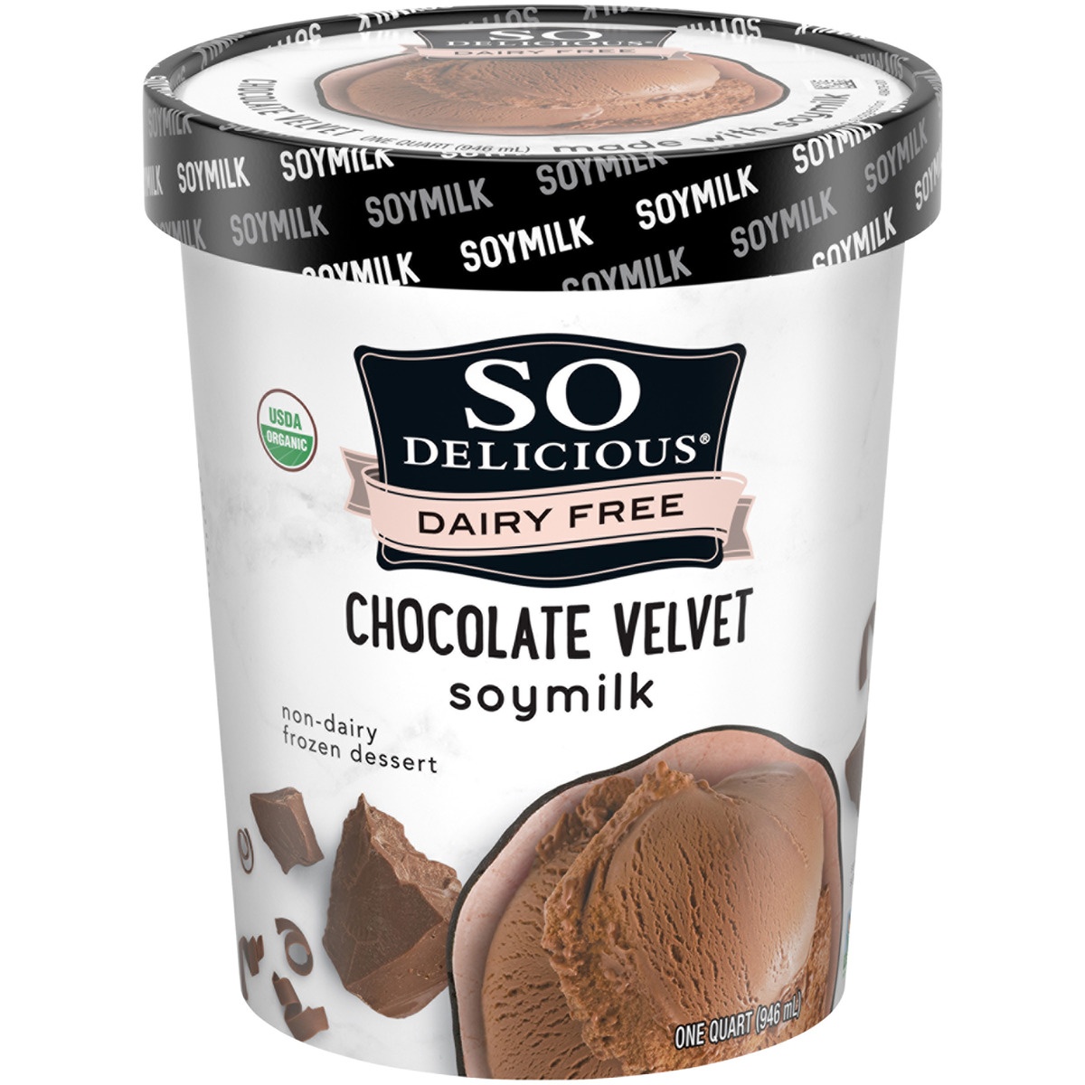 slide 1 of 8, So Delicious Dairy Free Chocolate Velvet Soymilk Frozen Dessert, 1 qt