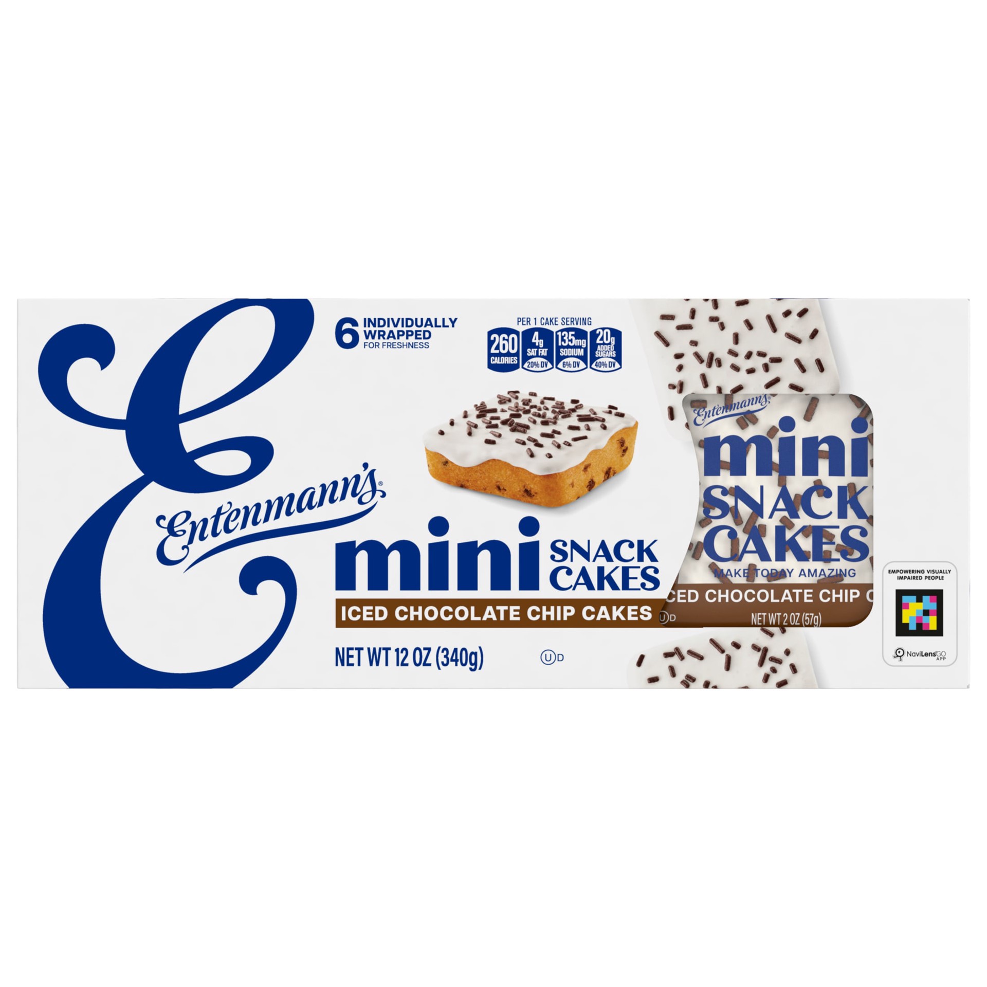slide 5 of 7, Entenmann's Chocolate Chip Mini Snack Cakes, 6 packs, 12 oz, 6 ct