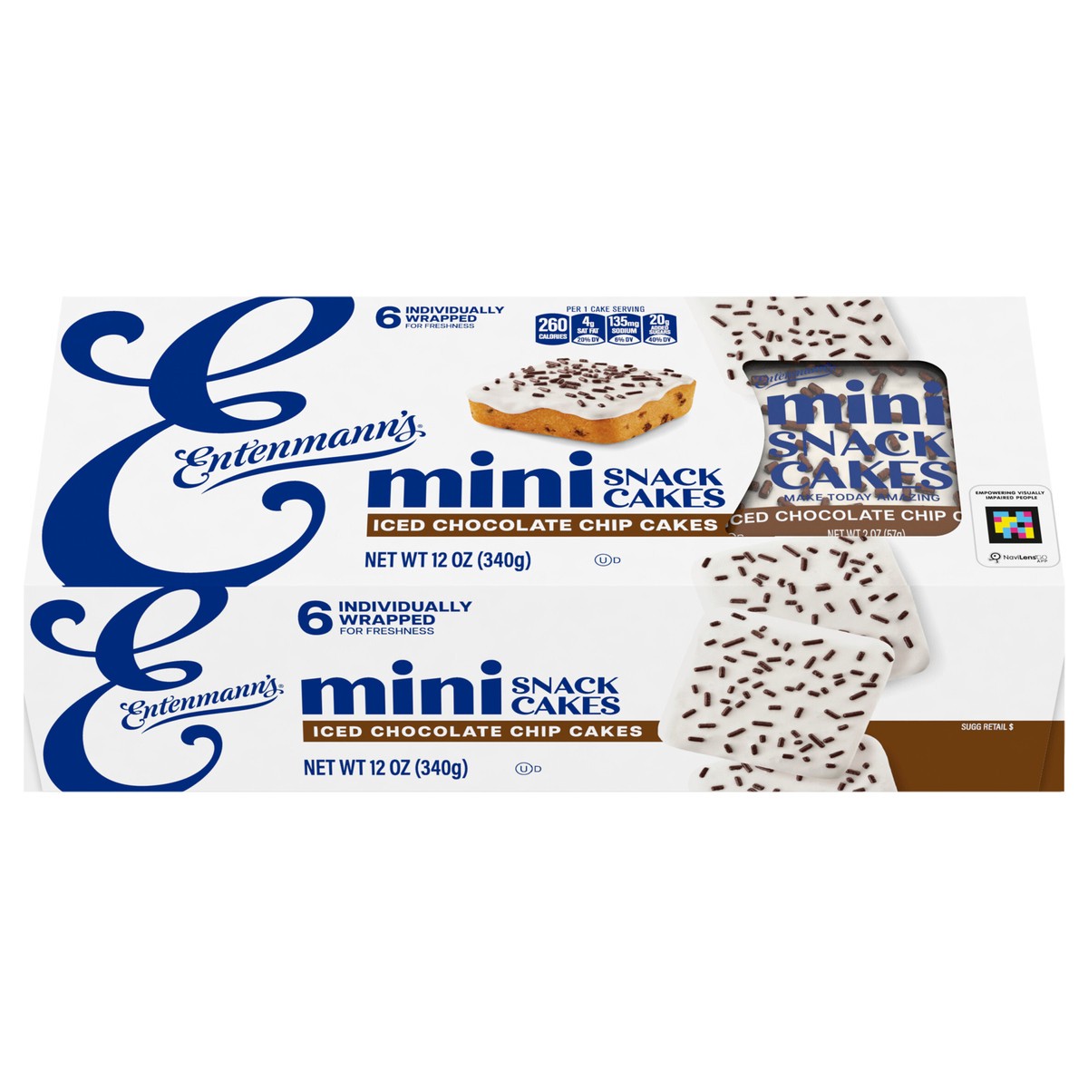 slide 1 of 7, Entenmann's Chocolate Chip Mini Snack Cakes, 6 packs, 12 oz, 6 ct