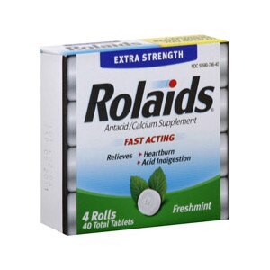 slide 1 of 4, Rolaids Extra Strength Antacid/Calcium Supplement Tablets Freshmint, 40 ct