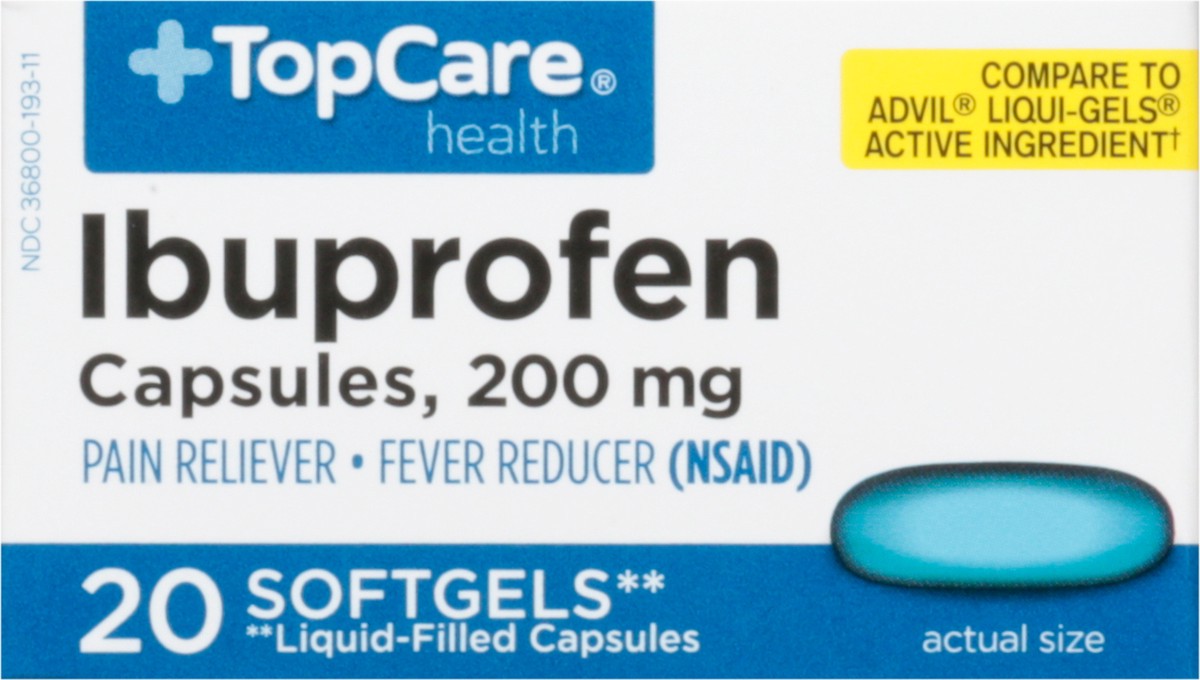 slide 7 of 15, Topcare Ibuprofen Softgels, 20 ct