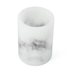 Mikasa LED Wax Pillar Grey White Marble