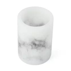 Mikasa LED Wax Pillar Grey White Marble