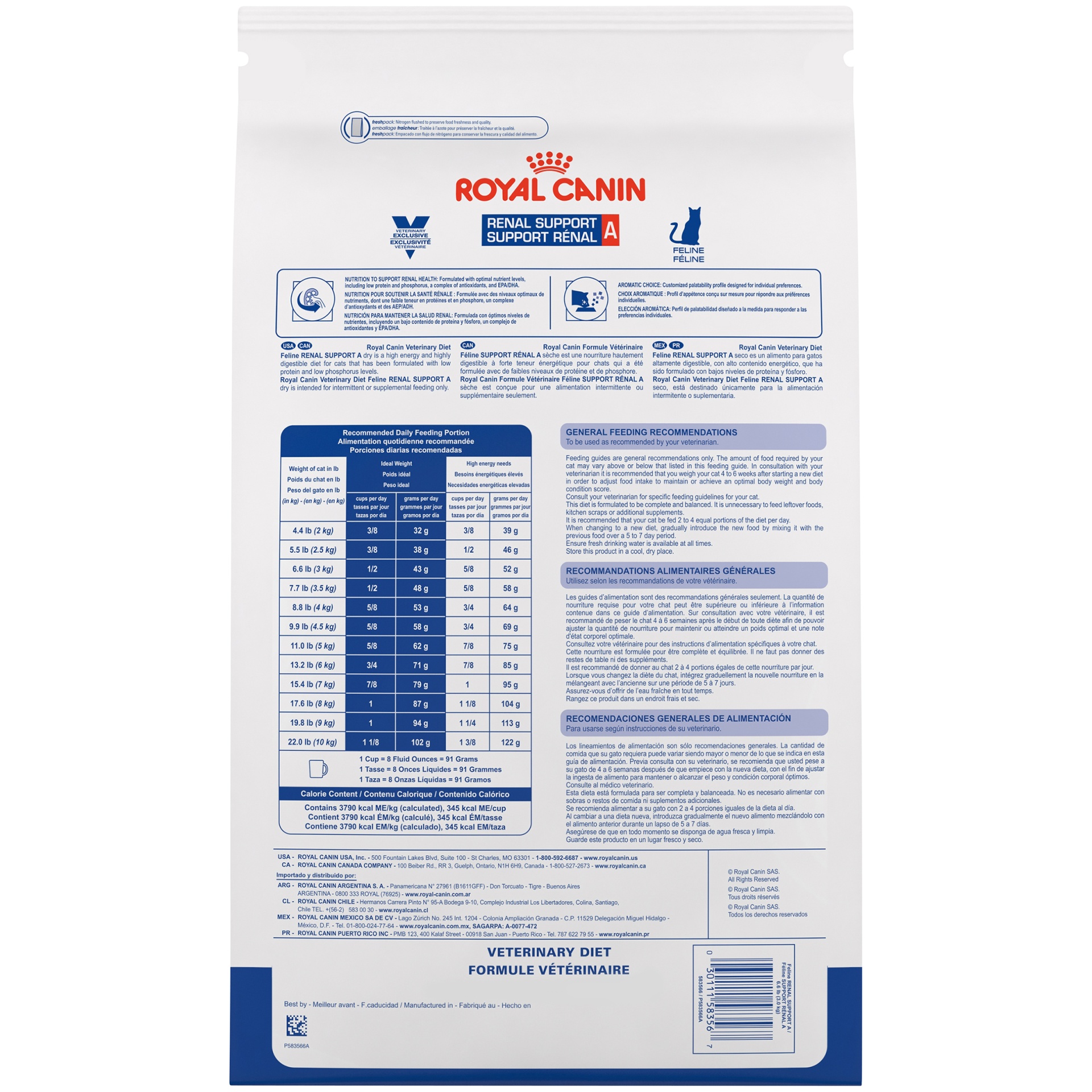 slide 6 of 9, Royal Canin Veterinary Diet Feline Renal Support A Dry Cat Food, 6.6 lb