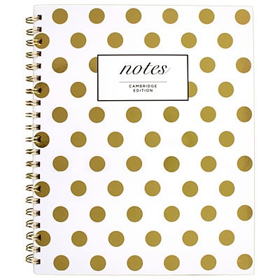 slide 1 of 1, Cambridge Hardcover Wirebound Notebook - Gold/White, 1 ct