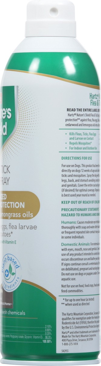 slide 6 of 11, Hartz Nature's Shield Flea & Tick Dog Spray 14 oz, 14 oz