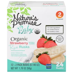 Nature's Promise Organic Baby 2 Strawberry Rice Rusks Pack - 24 ct