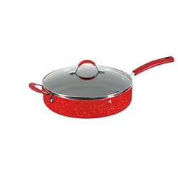 chefstyle 5 Quart Deep Saute Pan, Red Marble