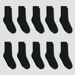 Hanes Women's 10 Pack Cushioned Crew Athletic Socks - Black/White, Size 5-9