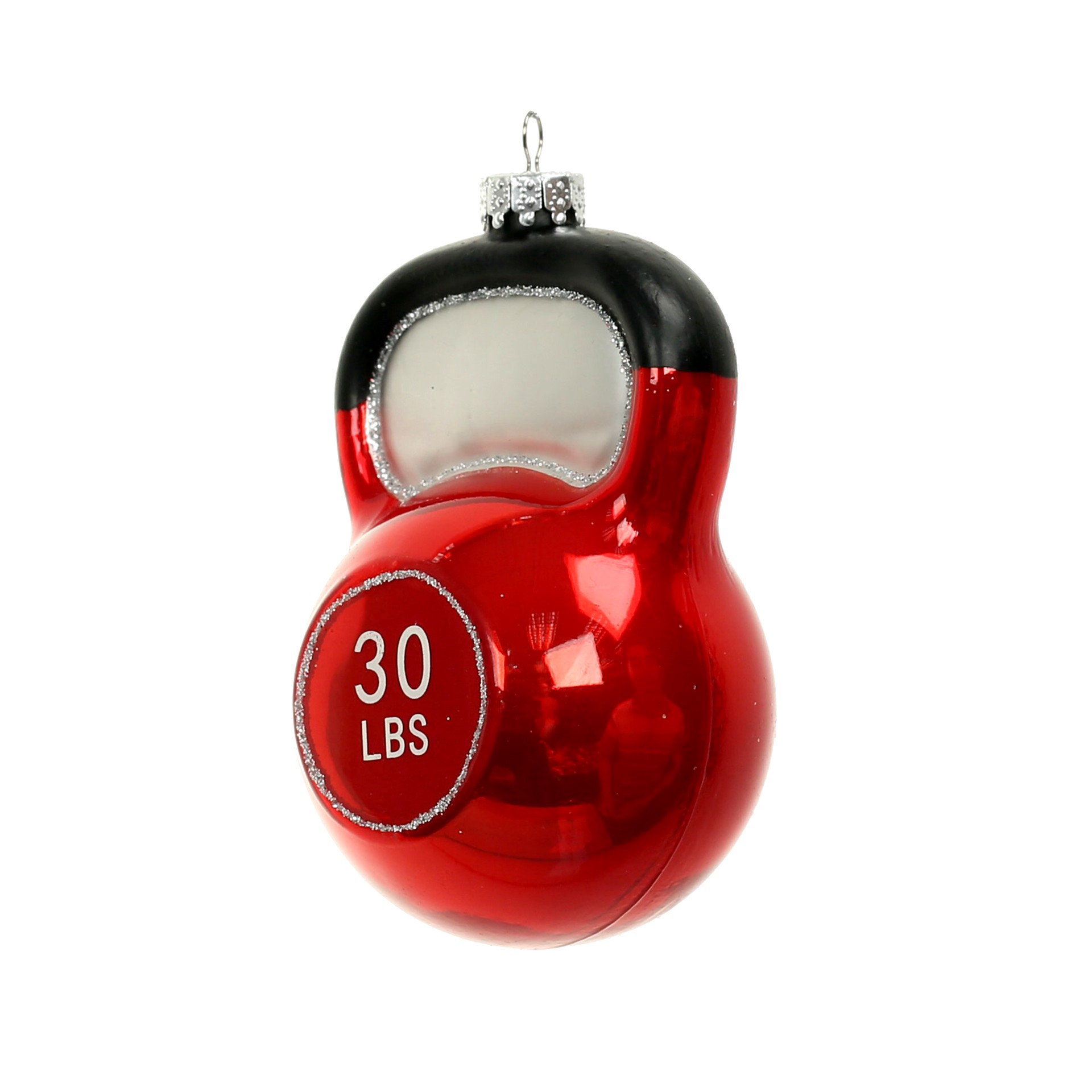 slide 2 of 3, 3.75" Red Glass Kettlebell Ornament By Ashland, 3.75 in