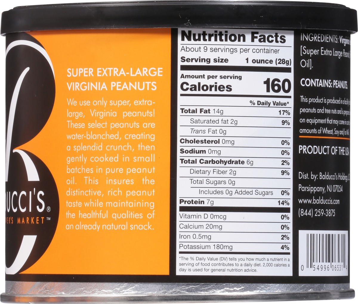 slide 11 of 13, Balducci's Virginia Unsalted Peanuts 9 oz, 9 oz