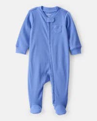 Carter's Carters Baby Boy Rib Long-Sleeve Snug Fit Sleep & Play Pajamas - Blue Blue 9M