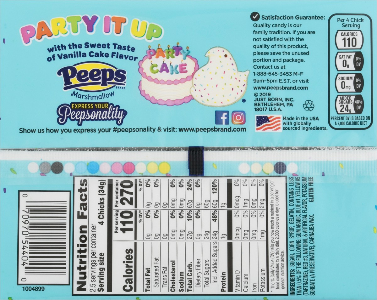 slide 12 of 14, Peeps Party Cake Flavored Marshmallow 10 ea, 3 oz